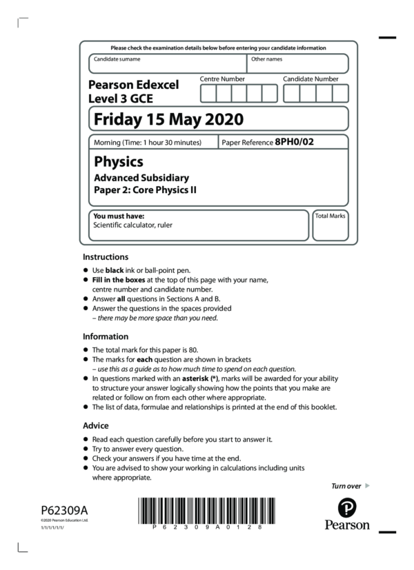 Physics Igcse 2023 Past Paper - Image to u