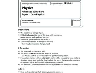 Past paper questions with answers edexcel